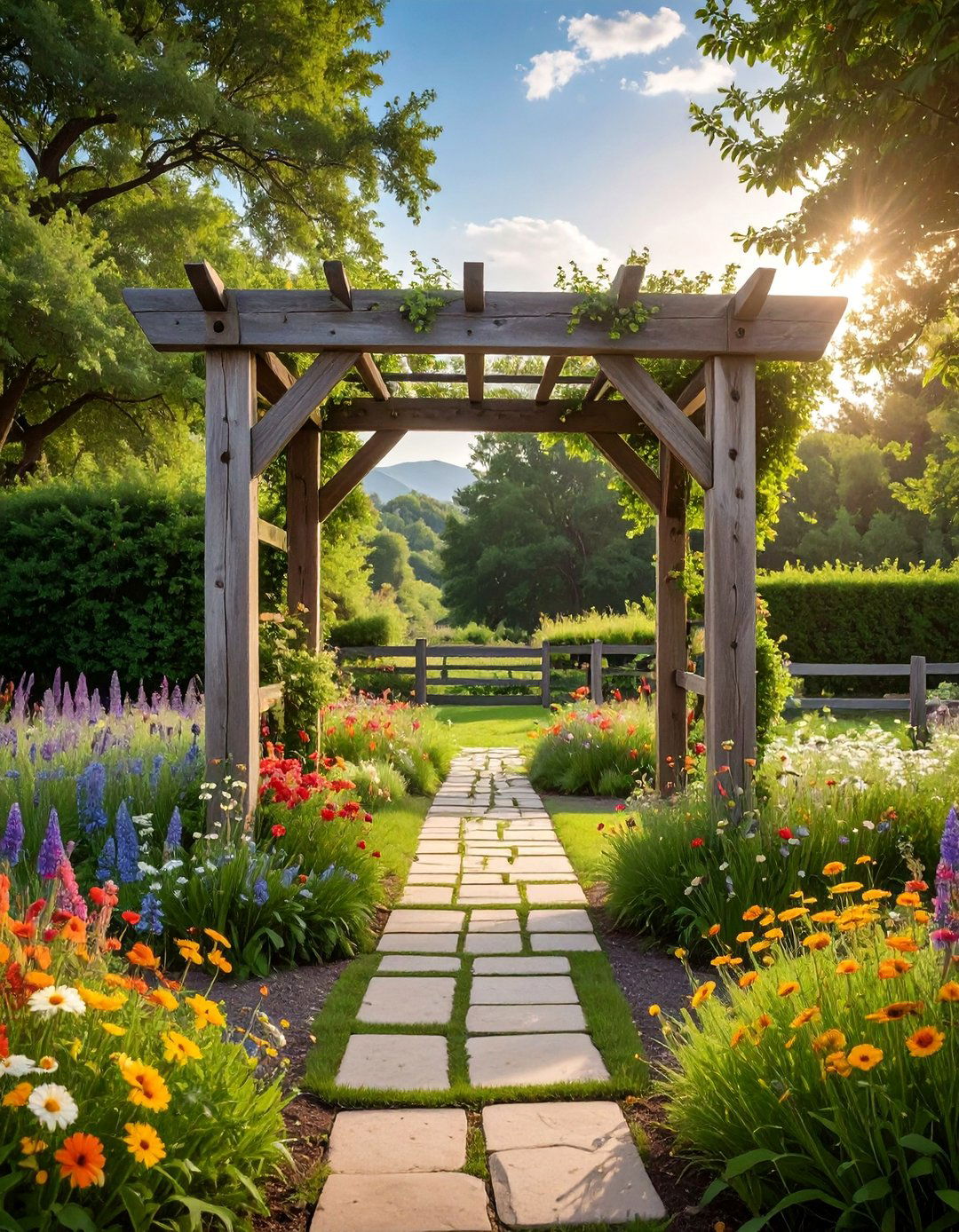 Reclaimed Wood Rustic Gateway - 40 Garden Arbor Ideas for a Charming Outdoor Retreat