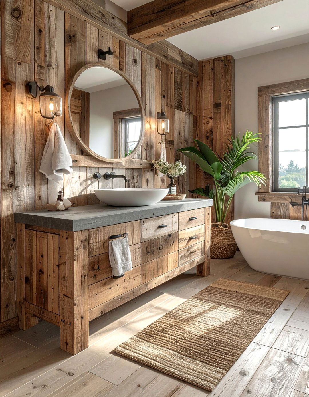 Reclaimed Wood Vanities - 25 Wooden Interior Design Ideas for a Rustic Charm