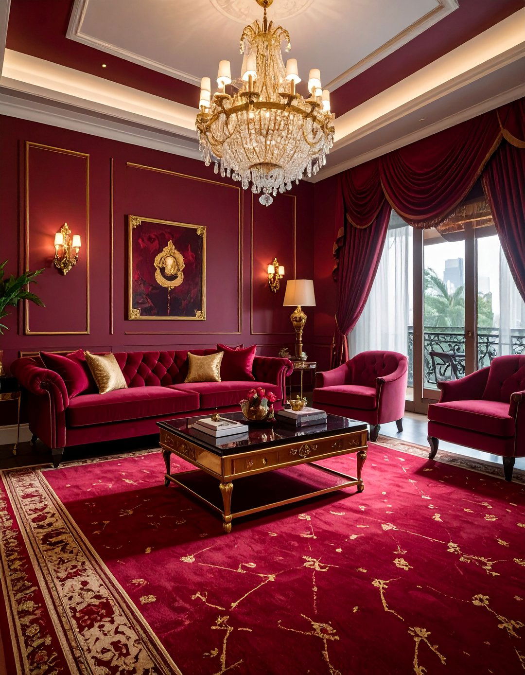 Red Carpet Living Room with Bold Color Palettes - 20 Red Carpet Living Room Ideas for a Luxurious Look