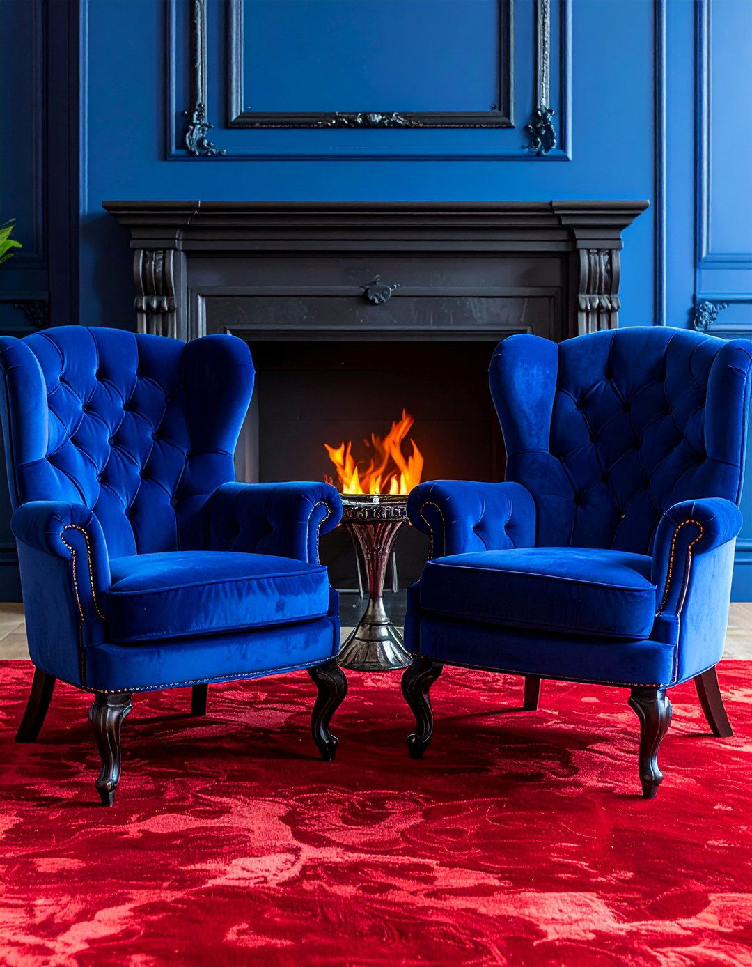 Red Carpet Living Room with Tufted Seating - 20 Red Carpet Living Room Ideas for a Luxurious Look