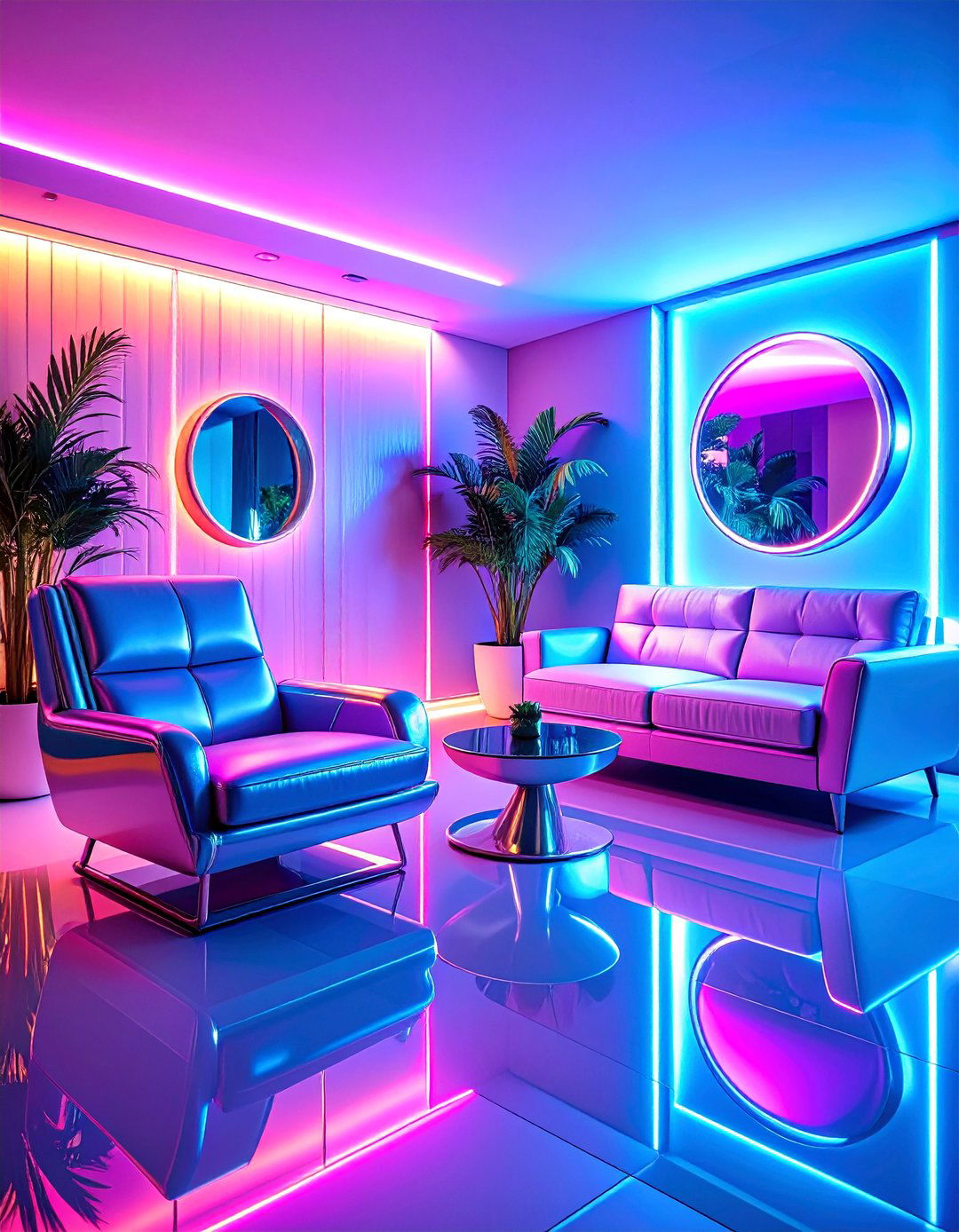 Reflective Surface Collection - 20 Vaporwave Room Ideas for a Retro-Futuristic Vibe
