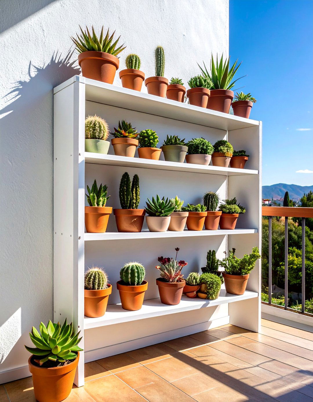 Repurposed Bookshelf as a Plant Stand - 40 Creative Balcony Garden Ideas for Small Spaces