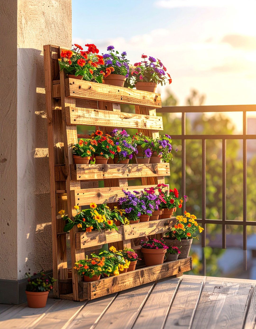 Repurposed Wooden Pallet Balcony Divider - 20 Balcony Divider Ideas for Privacy and Style