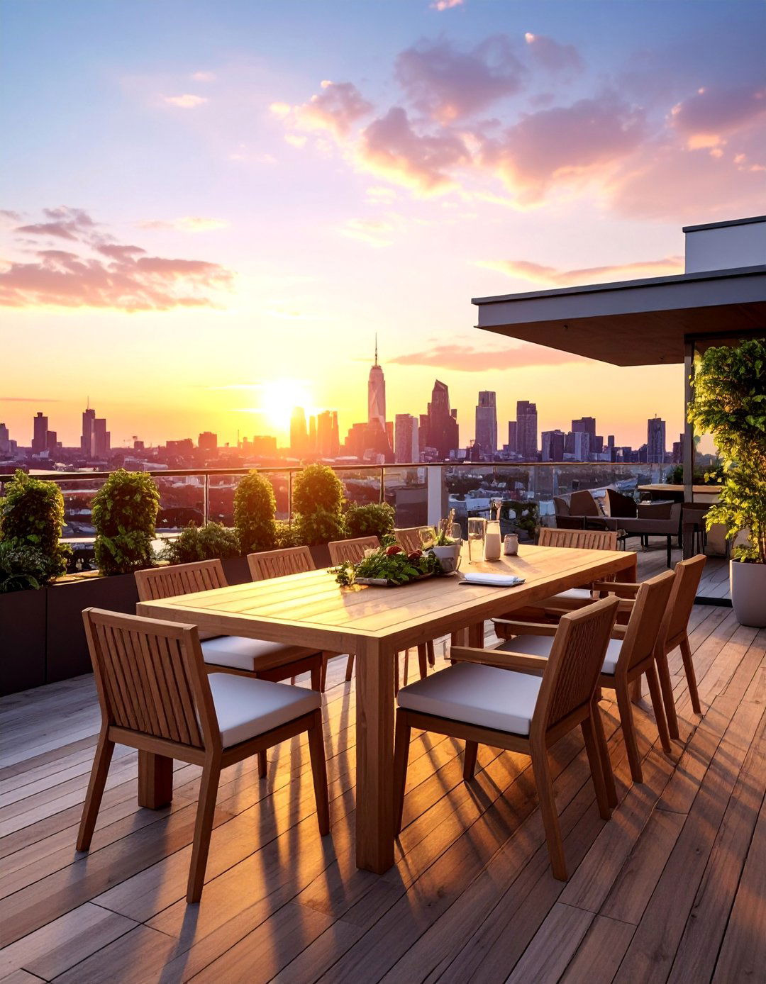 Residential Rooftop Dining Area with a View - 30 Residential Rooftop Design Ideas to Inspire
