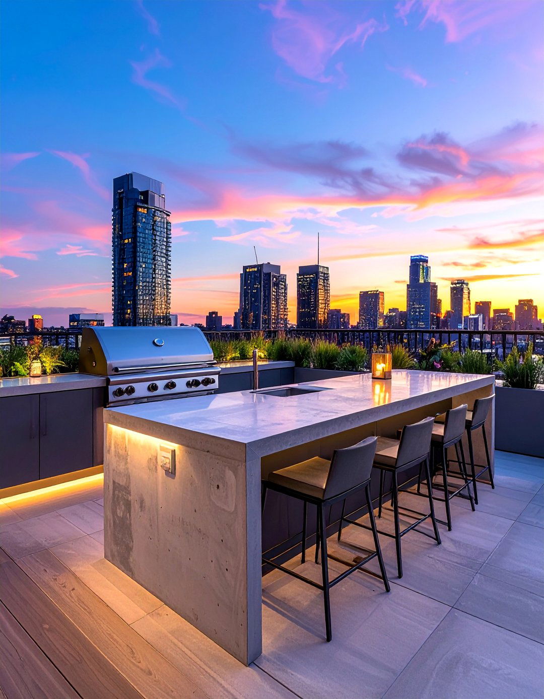 Residential Rooftop Outdoor Kitchen and Bar - 30 Residential Rooftop Design Ideas to Inspire