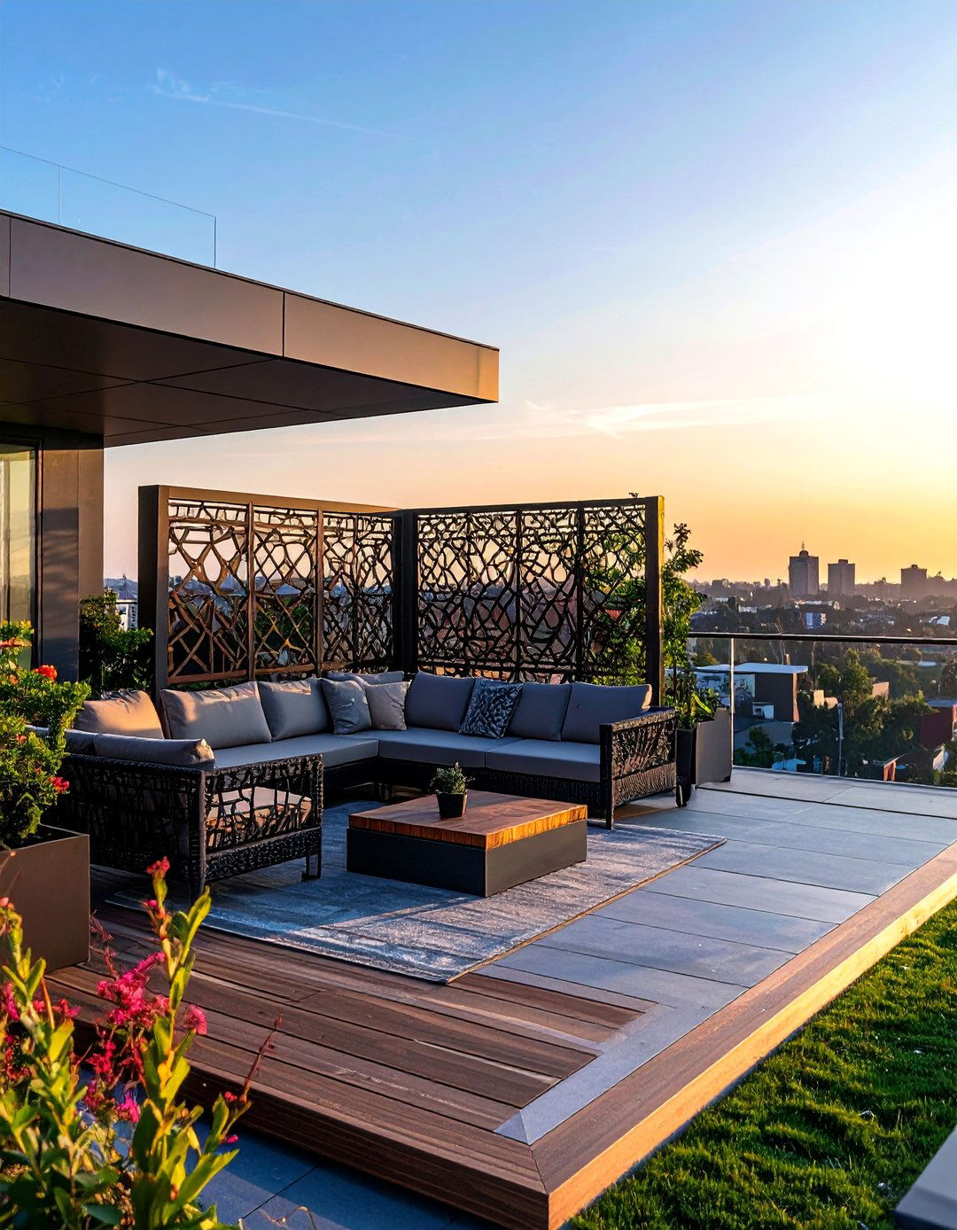 Residential Rooftop with Privacy Screens - 30 Residential Rooftop Design Ideas to Inspire