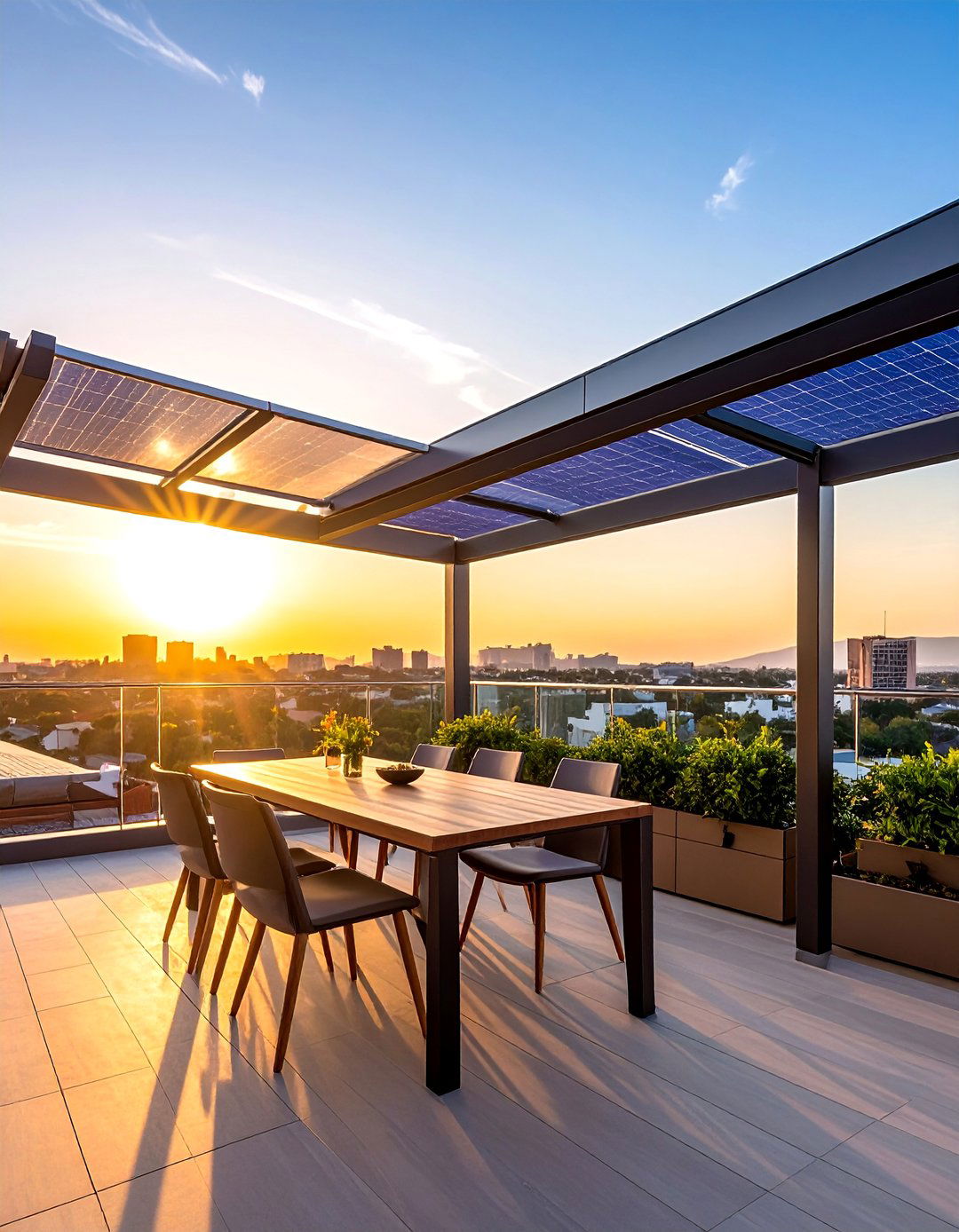 Residential Rooftop with Solar Panel Awning - 30 Residential Rooftop Design Ideas to Inspire