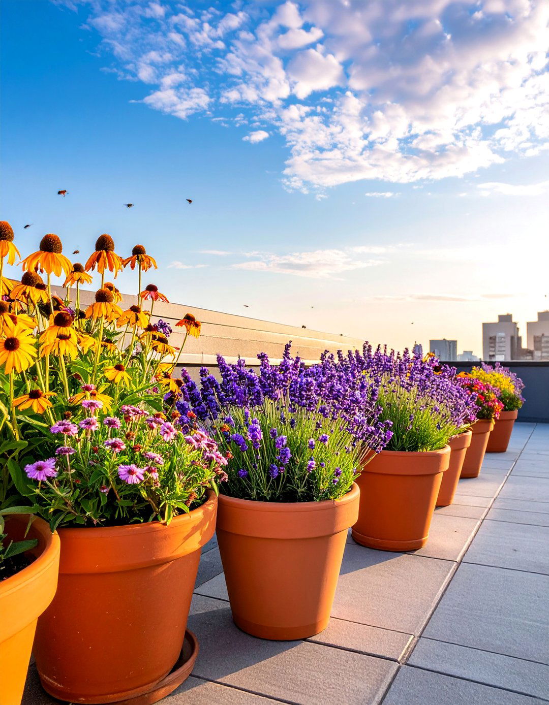 Residential Rooftop with a Bee Friendly Flower Garden - 30 Residential Rooftop Design Ideas to Inspire
