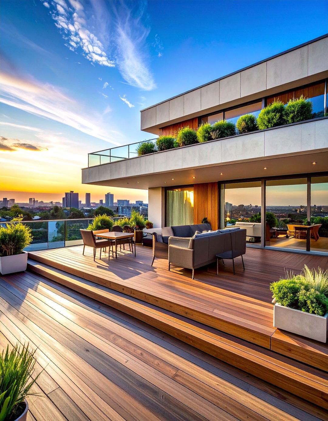 Residential Rooftop with a Multi Level Deck - 30 Residential Rooftop Design Ideas to Inspire