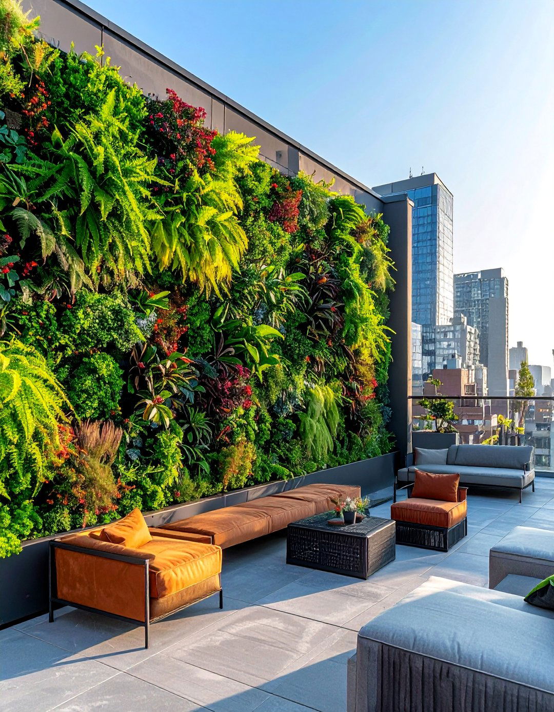 Residential Rooftop with a Vertical Garden Wall - 30 Residential Rooftop Design Ideas to Inspire