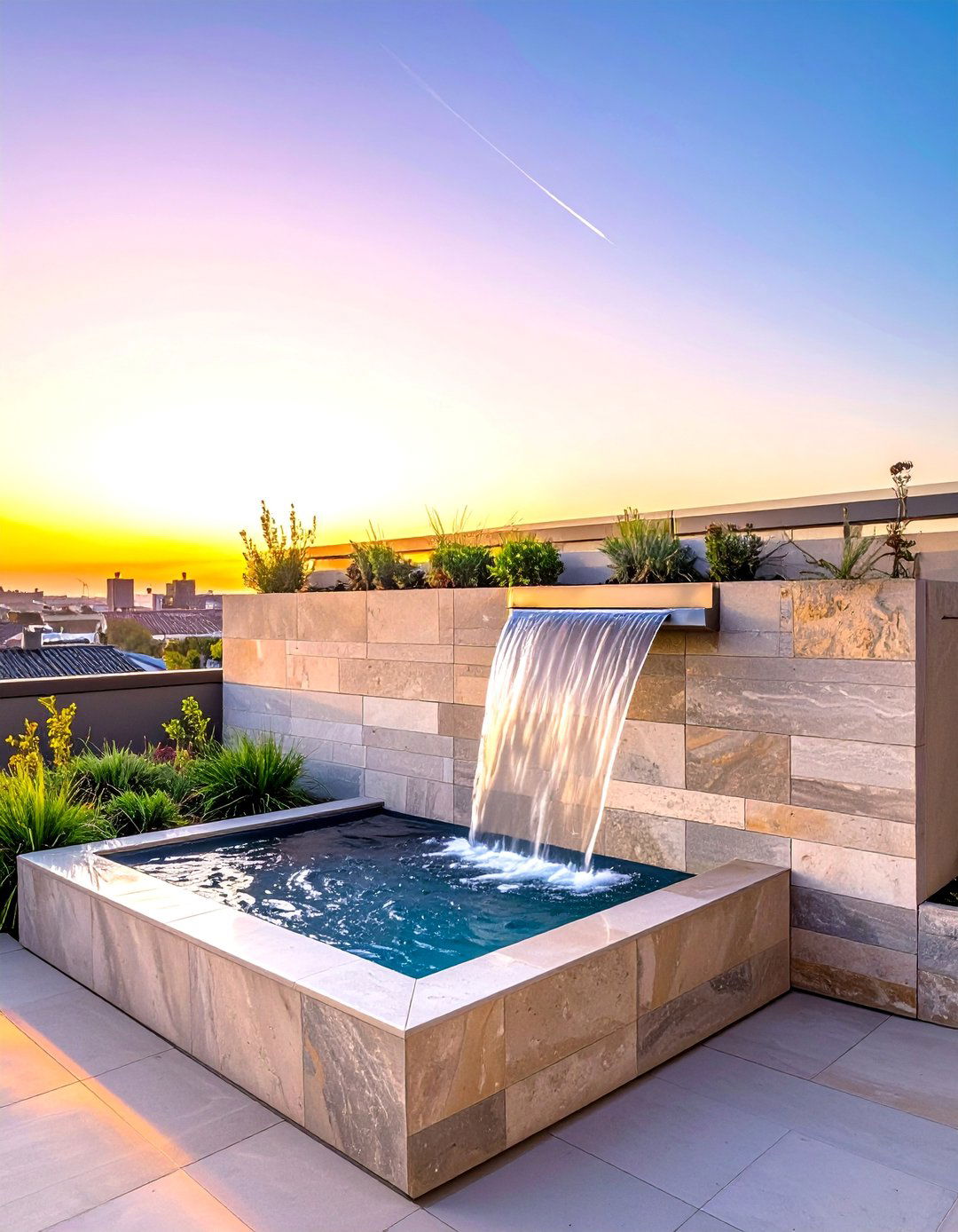 Residential Rooftop with a Water Feature - 30 Residential Rooftop Design Ideas to Inspire