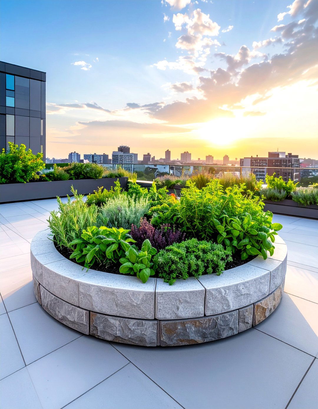 Residential Rooftop with an Herb Spiral Garden - 30 Residential Rooftop Design Ideas to Inspire
