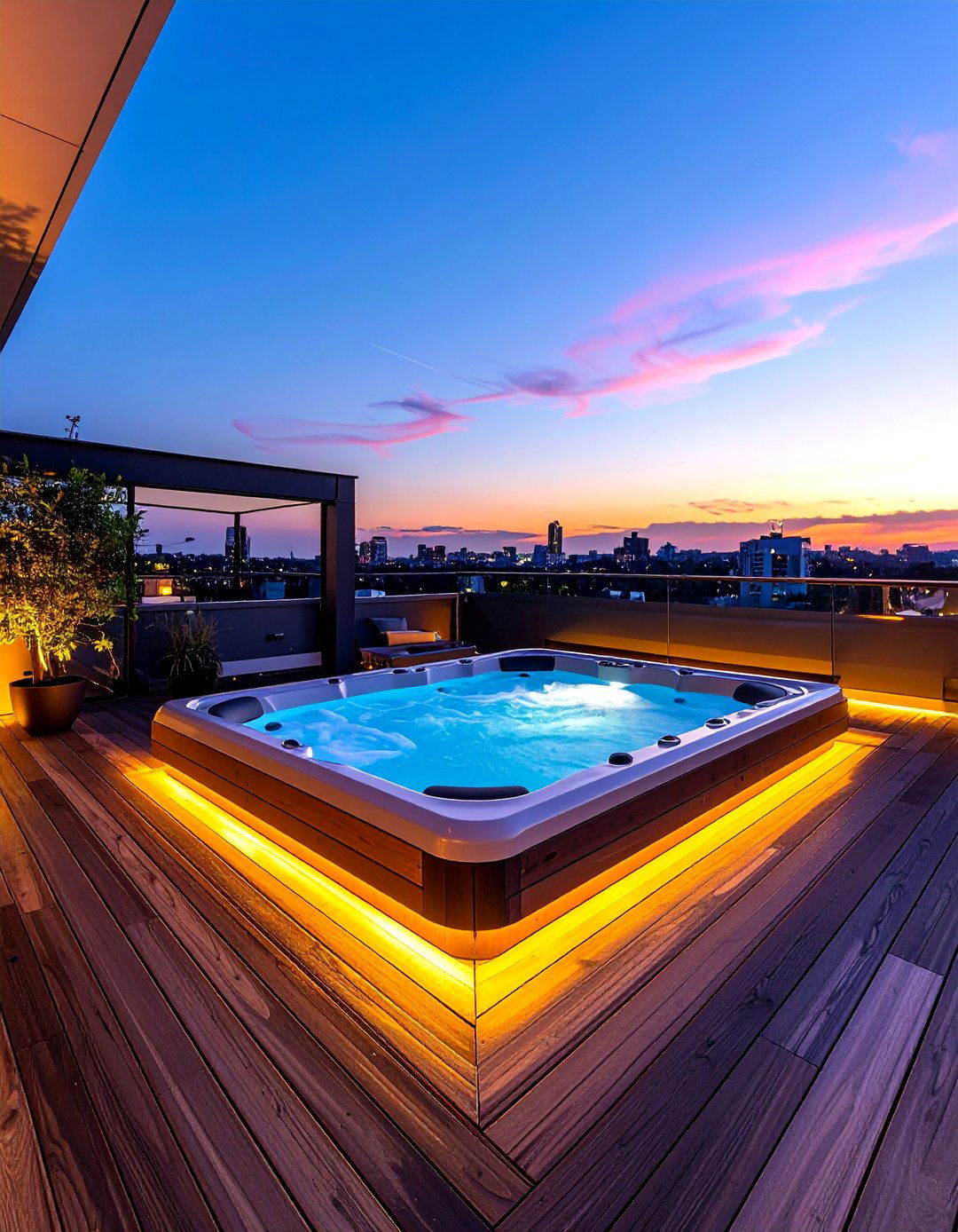 Residential Rooftop with an Integrated Hot Tub - 30 Residential Rooftop Design Ideas to Inspire