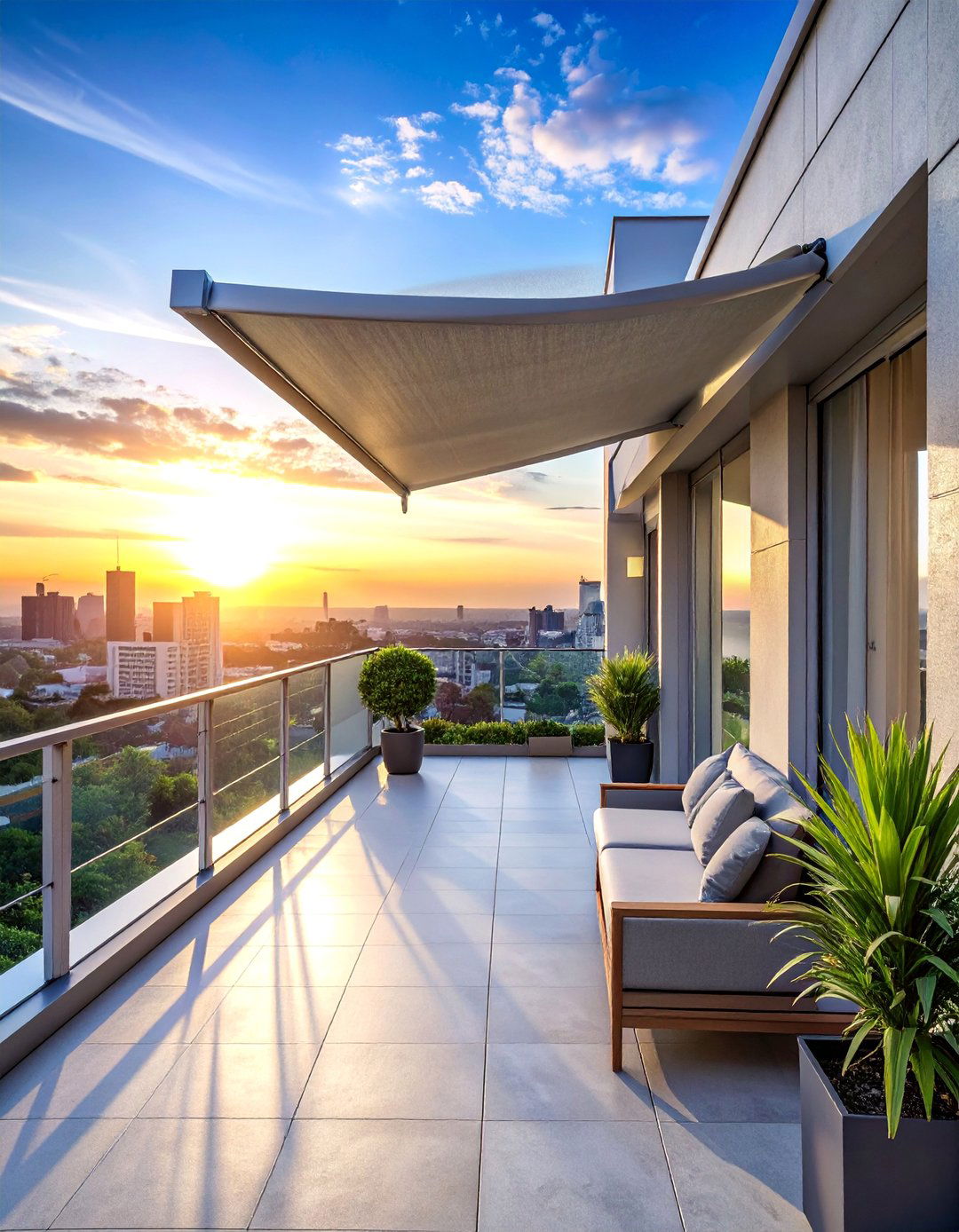 Retractable Side Awning Balcony Divider - 20 Balcony Divider Ideas for Privacy and Style