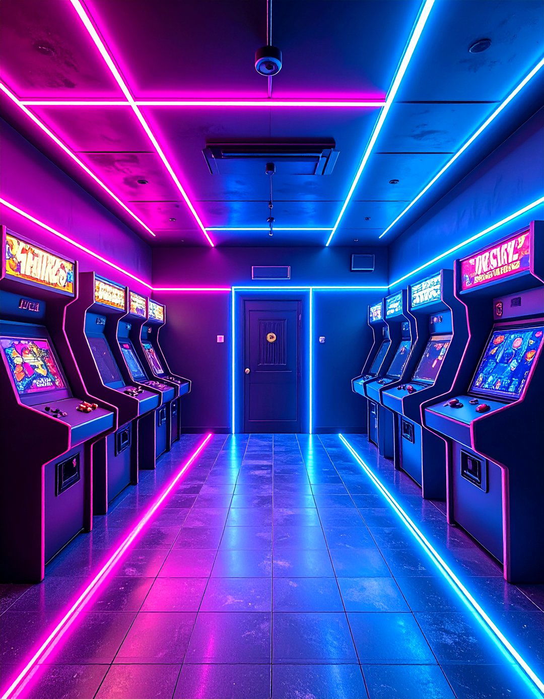 Retro Arcade Black and Neon Game Room Paint - 20 Game Room Paint Ideas for a Fun and Vibrant Space