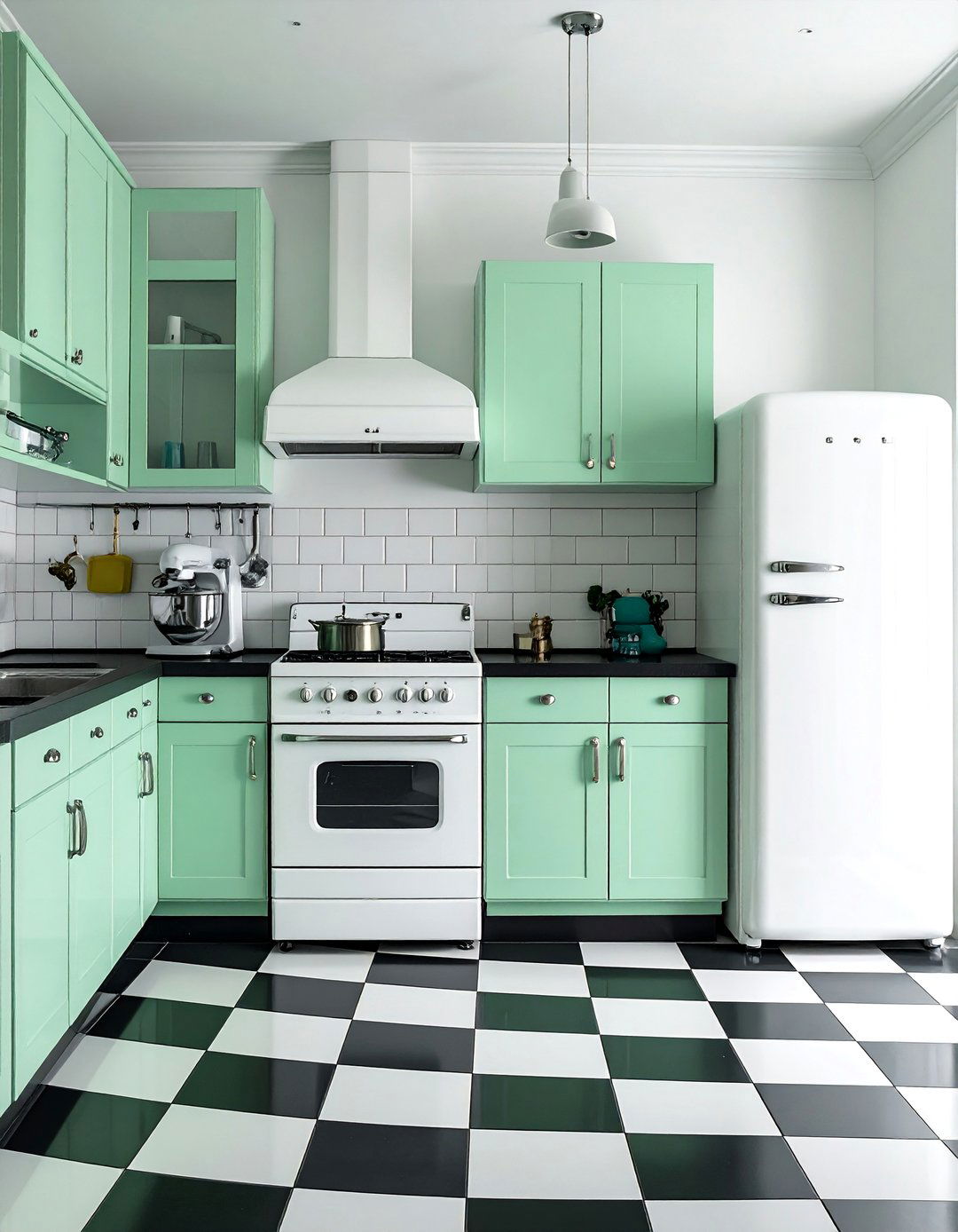 Retro Style White Appliances - 40 Kitchen With White Appliances Ideas for a Clean Look