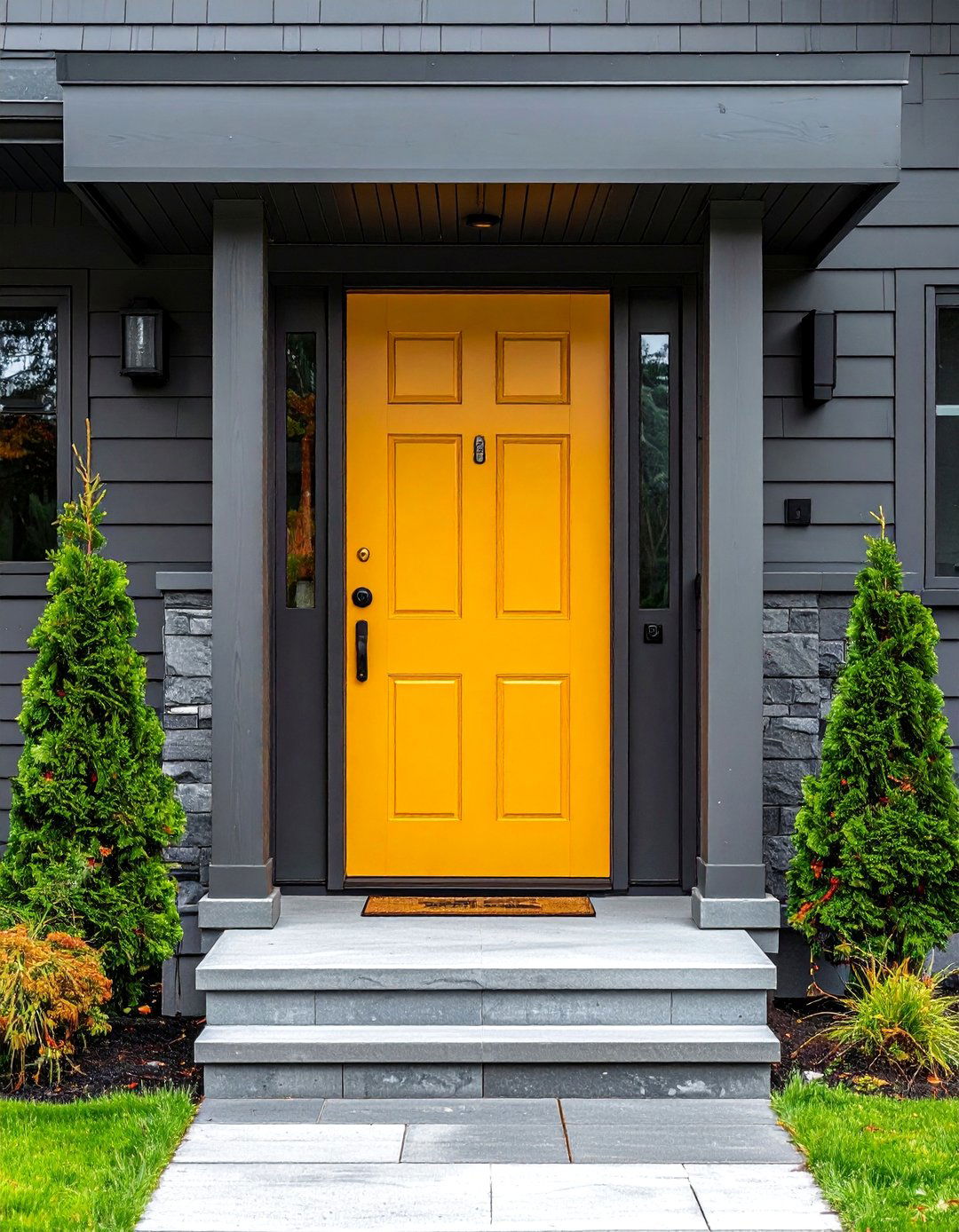Rich Mustard Yellow Mid Century Front Door - 20 Mid Century Front Door Colors for Curb Appeal