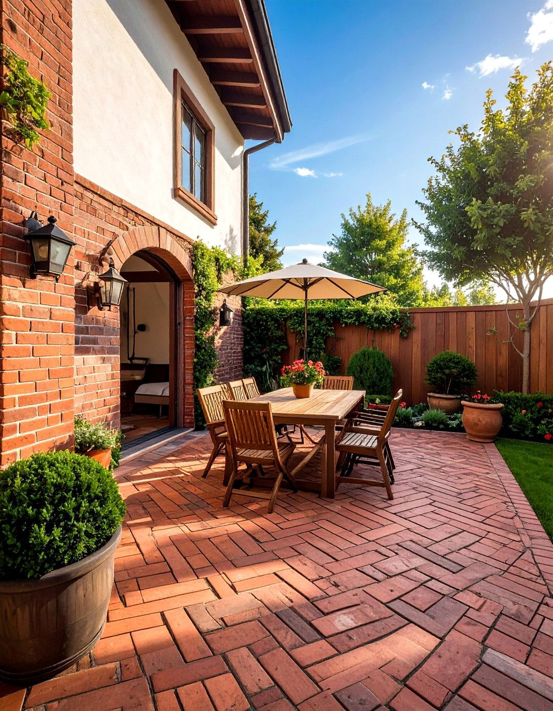 Rustic Brick Paver Patio - 40 Beautiful Paver Patio Ideas for Outdoor Living