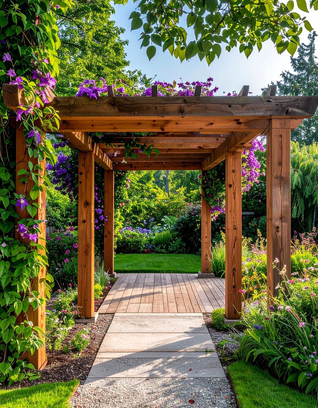 Rustic Cedar Garden Entrance - 40 Garden Arbor Ideas for a Charming Outdoor Retreat