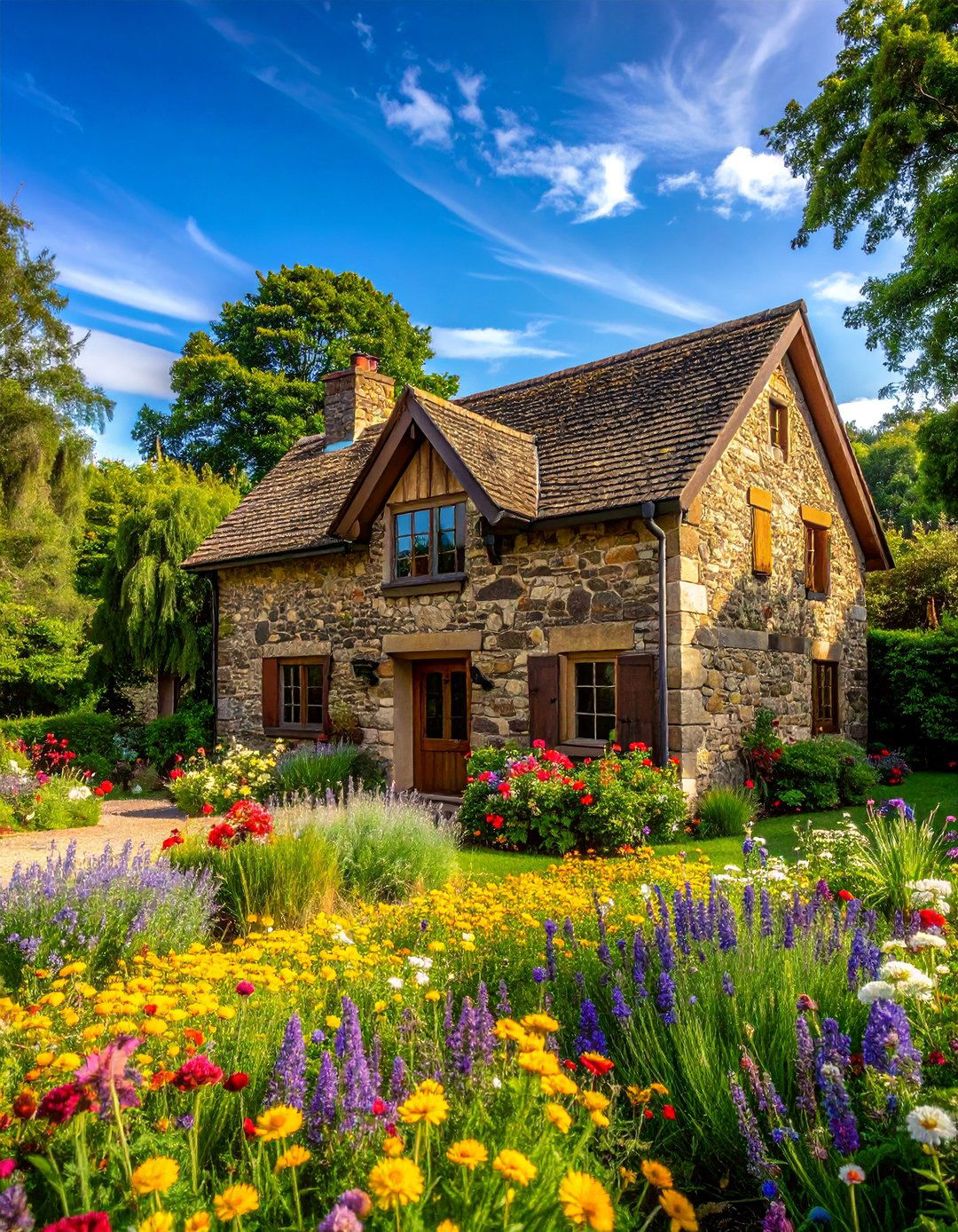 Rustic Fieldstone Cottage Facade - 30 Stunning Stone Exterior Home Ideas for Curb Appeal