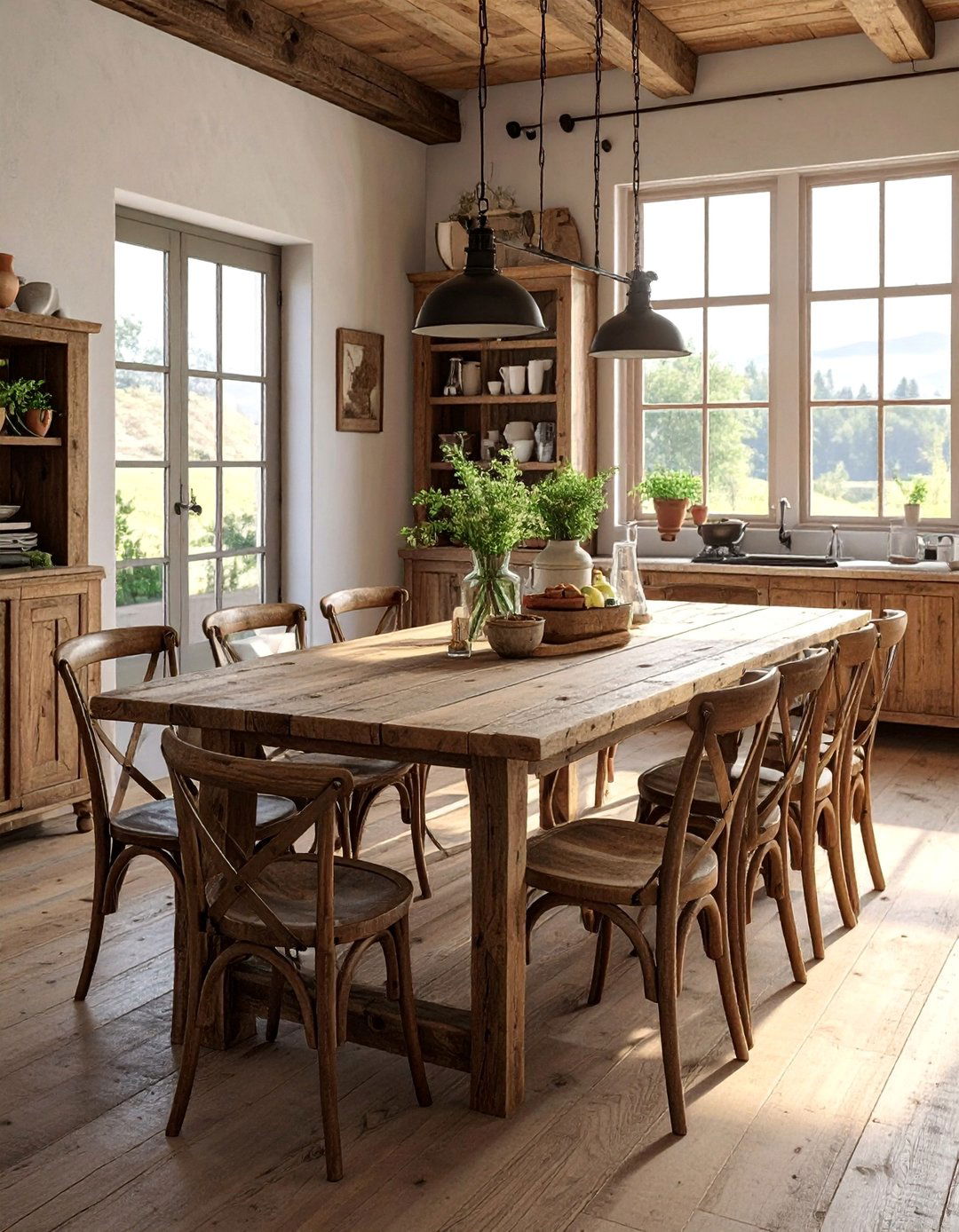 Rustic Italian Decor Centered Around a Large Farmhouse Table - 20 Rustic Italian Decor Ideas for a Warm and Inviting Home