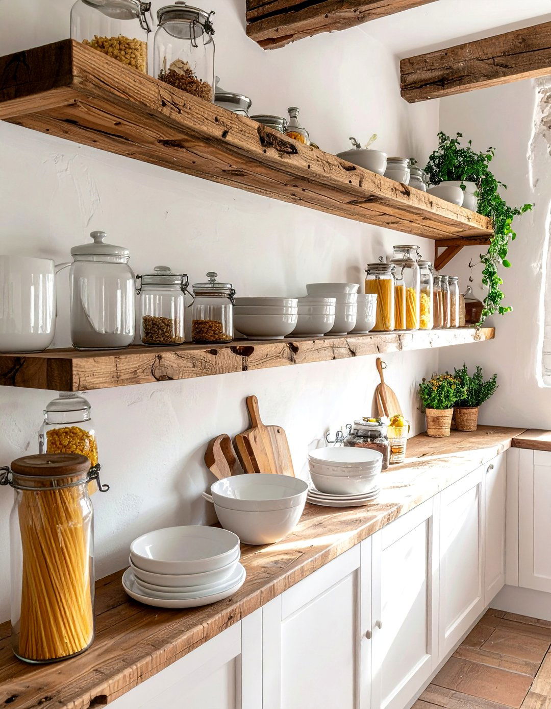 Rustic Italian Decor Featuring Open Kitchen Shelving - 20 Rustic Italian Decor Ideas for a Warm and Inviting Home