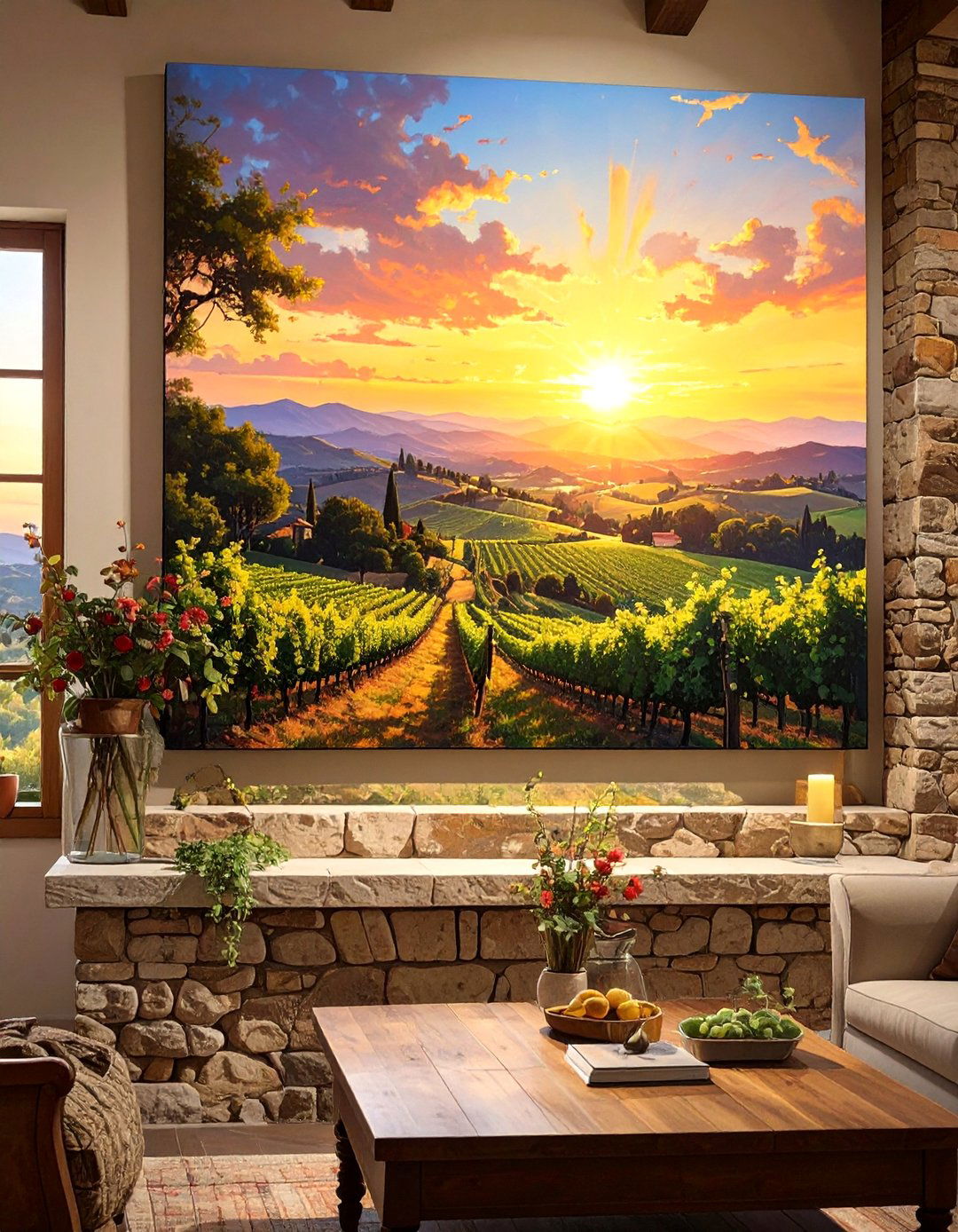 Rustic Italian Decor with Vineyard Inspired Artwork - 20 Rustic Italian Decor Ideas for a Warm and Inviting Home