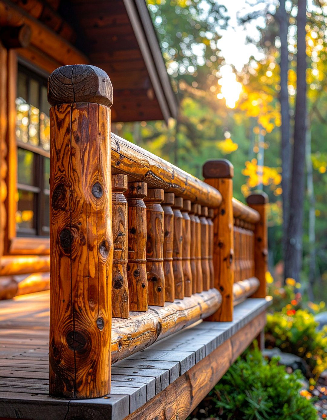 Rustic Log Front Porch Railing - 25 Front Porch Railing Ideas for Curb Appeal