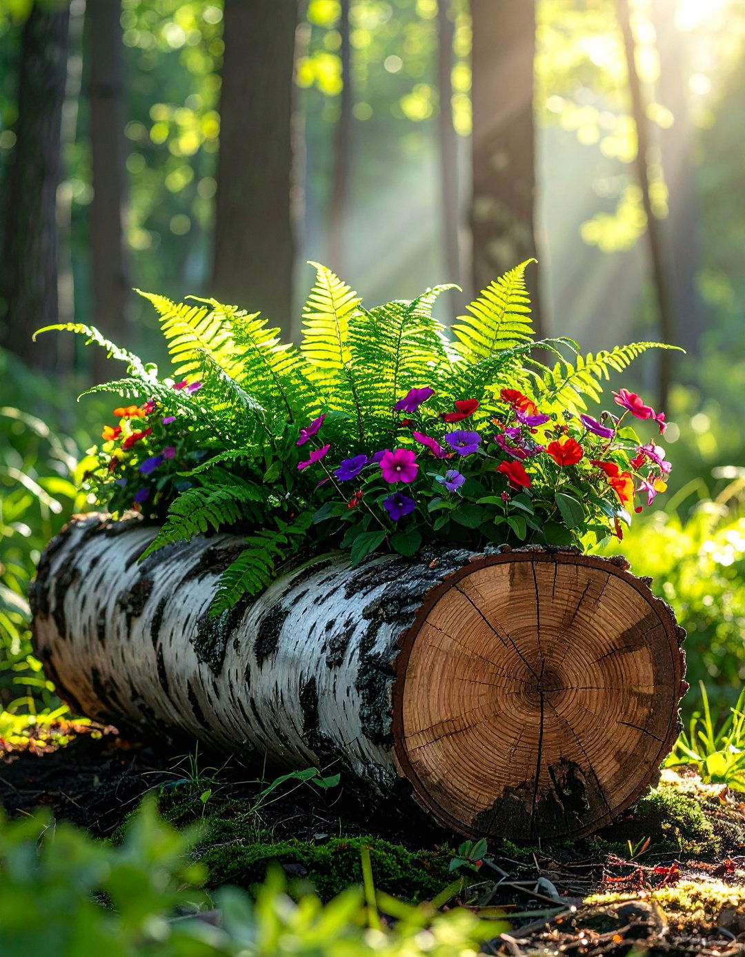 Rustic Log Planter Box - 30 Planter Box Ideas for Beautiful Gardens