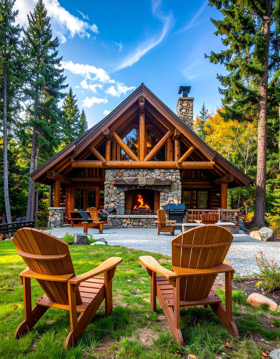 Rustic Mountain Lodge BBQ Cabin - 40 Amazing BBQ Area Ideas for Outdoor Living