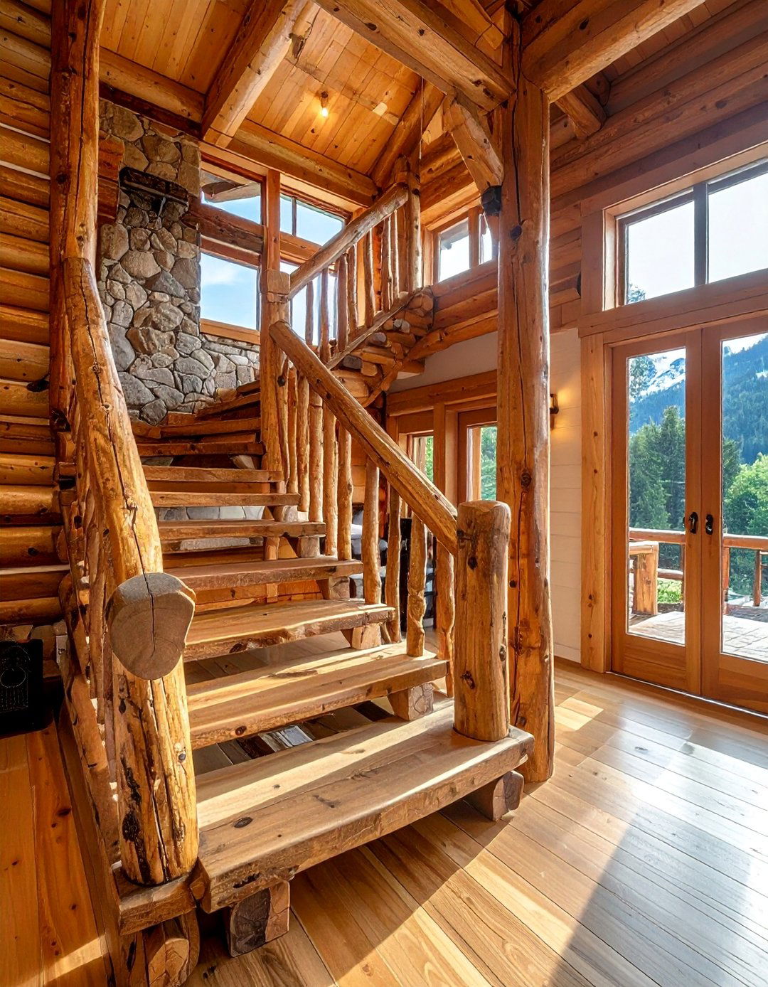 Rustic Staircase Design - 25 Wooden Interior Design Ideas for a Rustic Charm