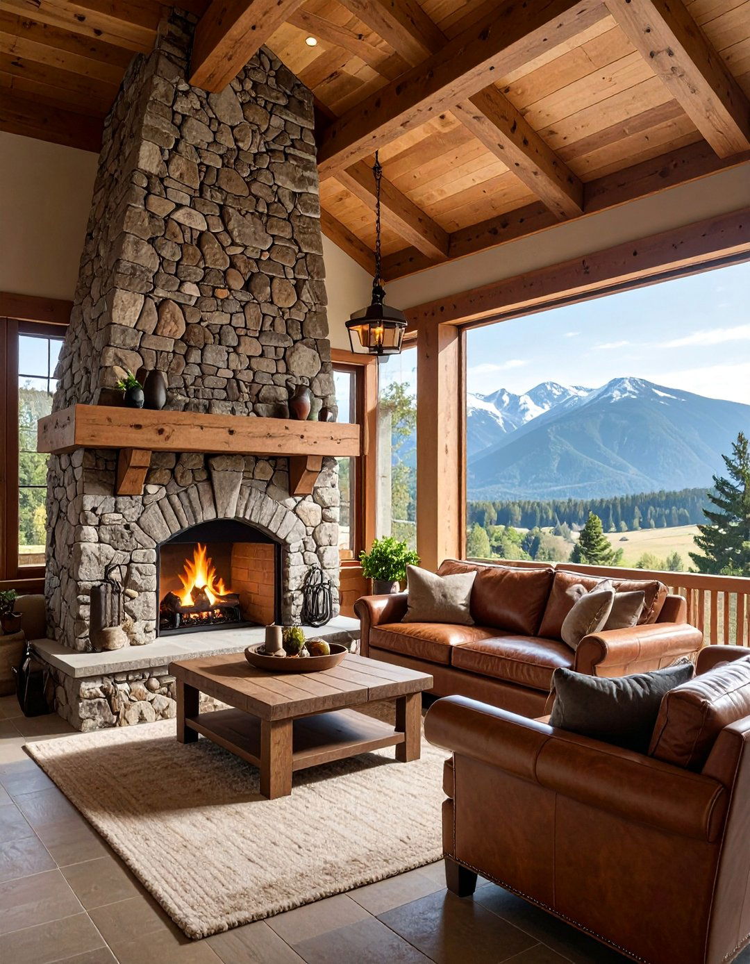 Rustic Stone Fireplace Sunrooms - 30 Sunrooms With Fireplaces for Cozy Living