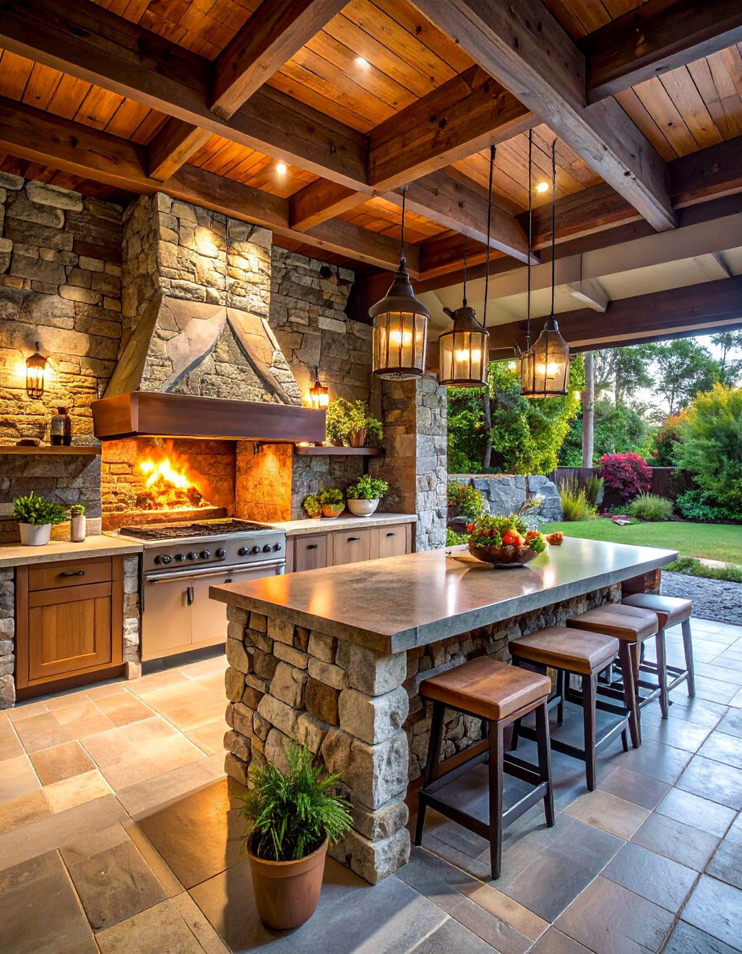 Rustic Stone Pizza Oven Kitchen - 20 Outdoor Kitchen With Pizza Oven Design Ideas
