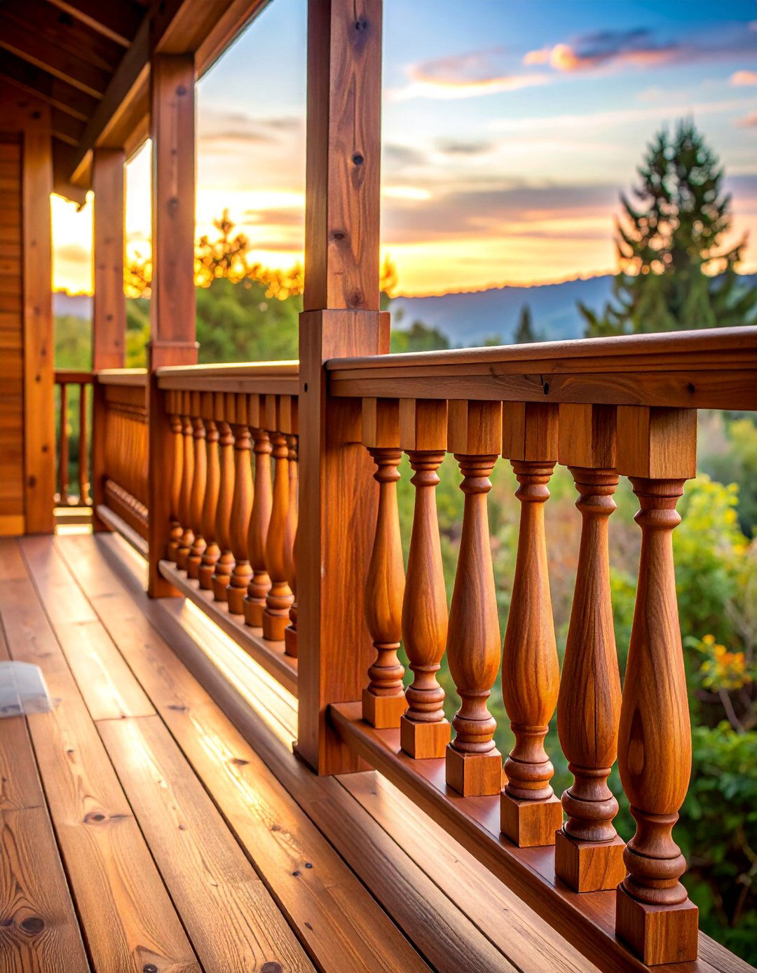 Rustic Wood Railing Design - 20 Second Story Balcony Ideas for Stunning Views
