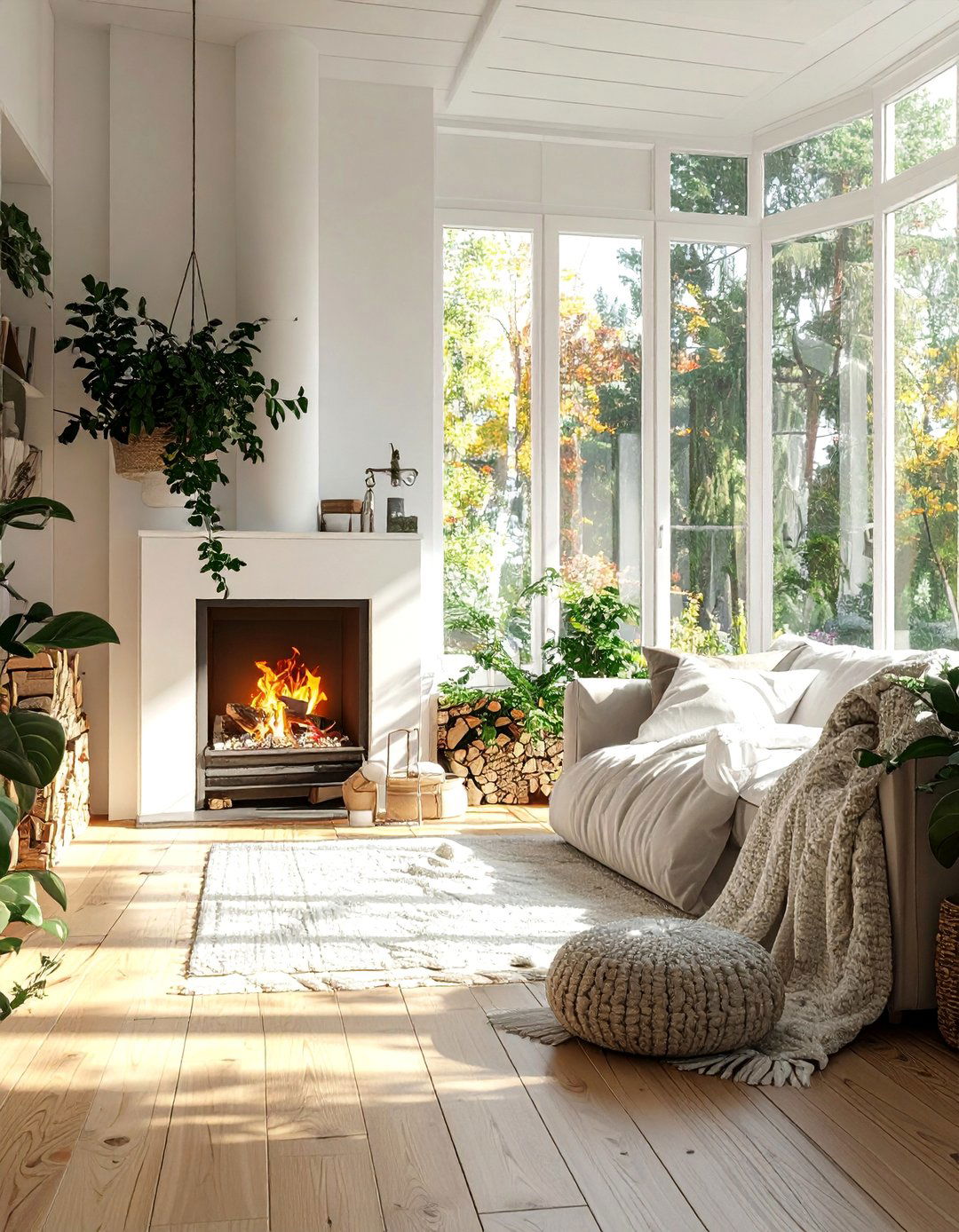 Scandinavian Fireplace Sunrooms - 30 Sunrooms With Fireplaces for Cozy Living