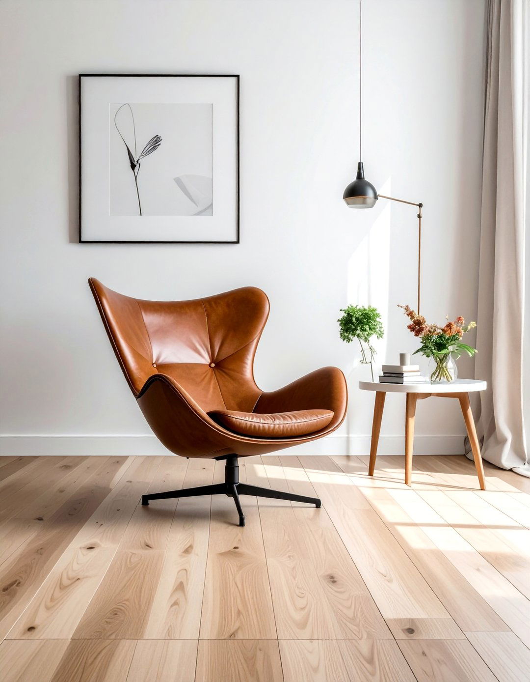 Scandinavian Inspired Brown and White Living Room - 30 Brown and White Living Room Ideas for a Warm Look
