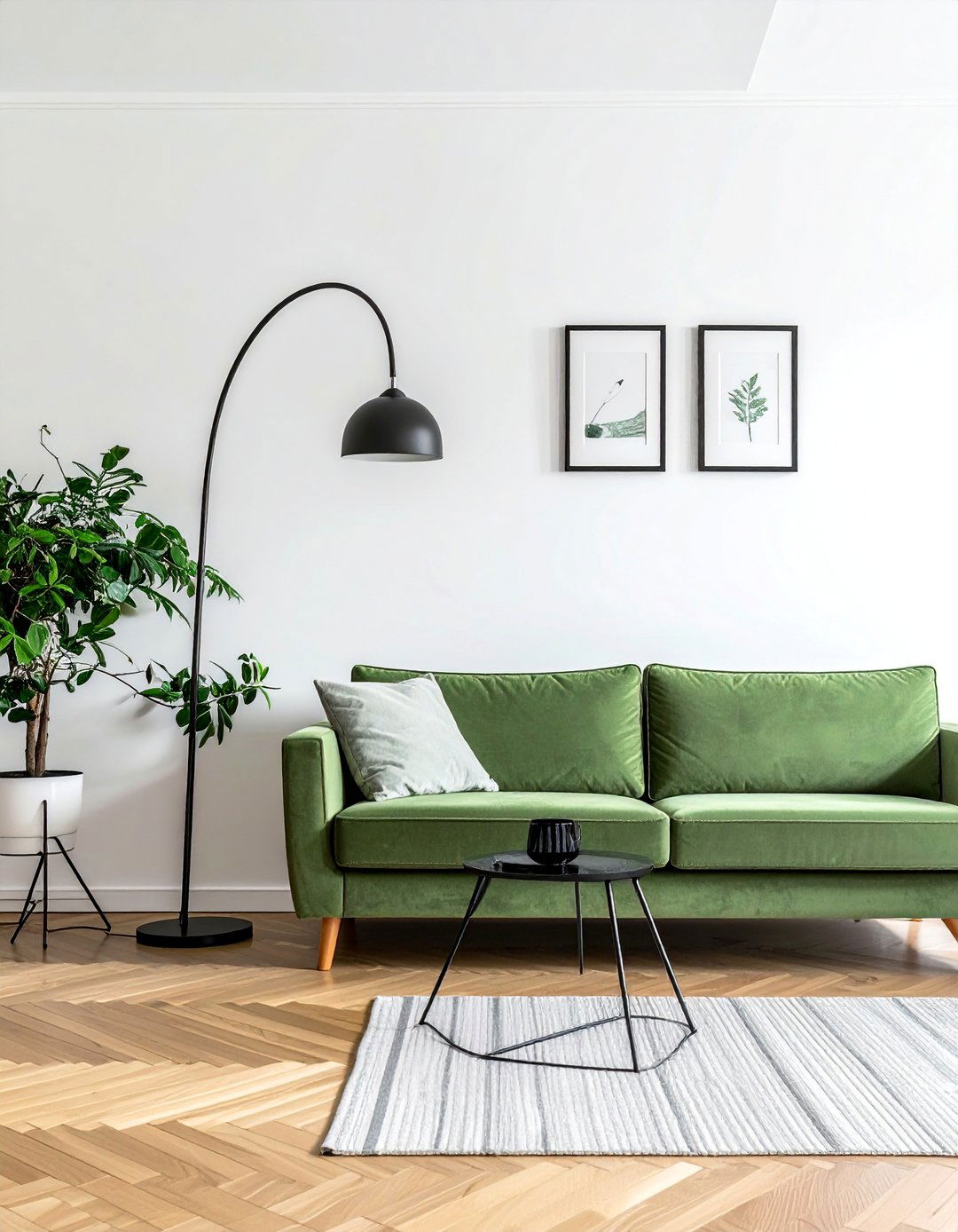 Scandinavian Style with Sage Green and Black - 30 Black and Green Living Room Ideas for a Luxe Feel