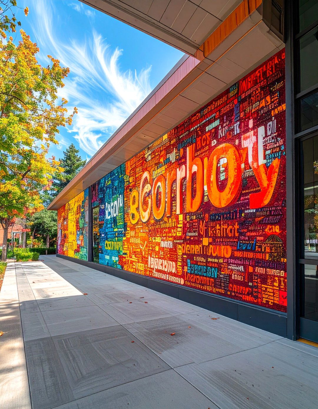 School Values Word Cloud Mural - 30 Creative School Mural Ideas to Inspire Students