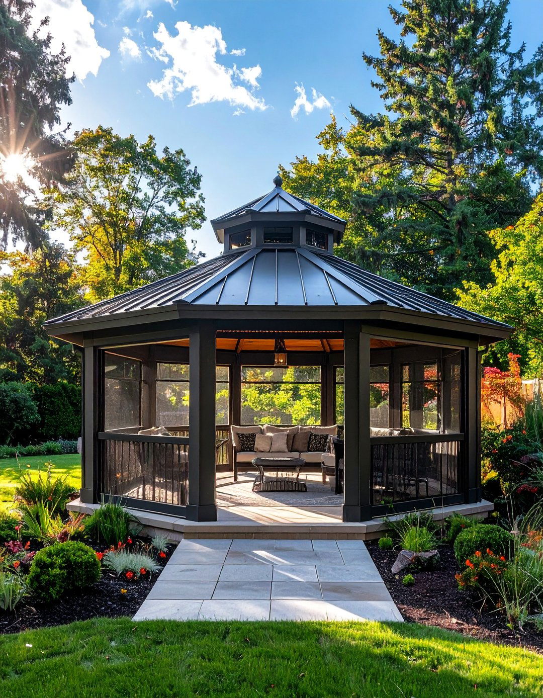 Screened Porch Style Gazebo - 40 Gazebo Design Ideas for a Beautiful Outdoor Space