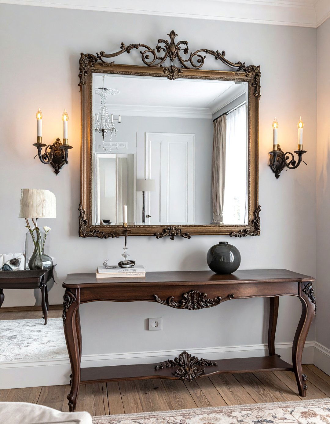 Scrolled Metal Wall Sconces - 40 French Country Living Room Ideas for a Cozy Space