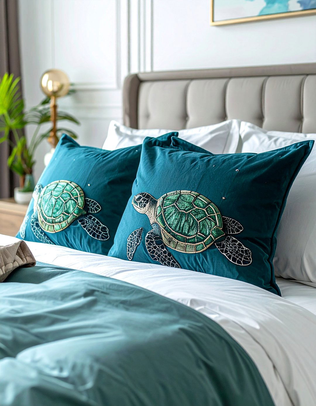 Sea Turtle Motif Decor in an Ocean themed Bedroom - 40 Ocean-themed Bedroom Ideas for a Serene Retreat