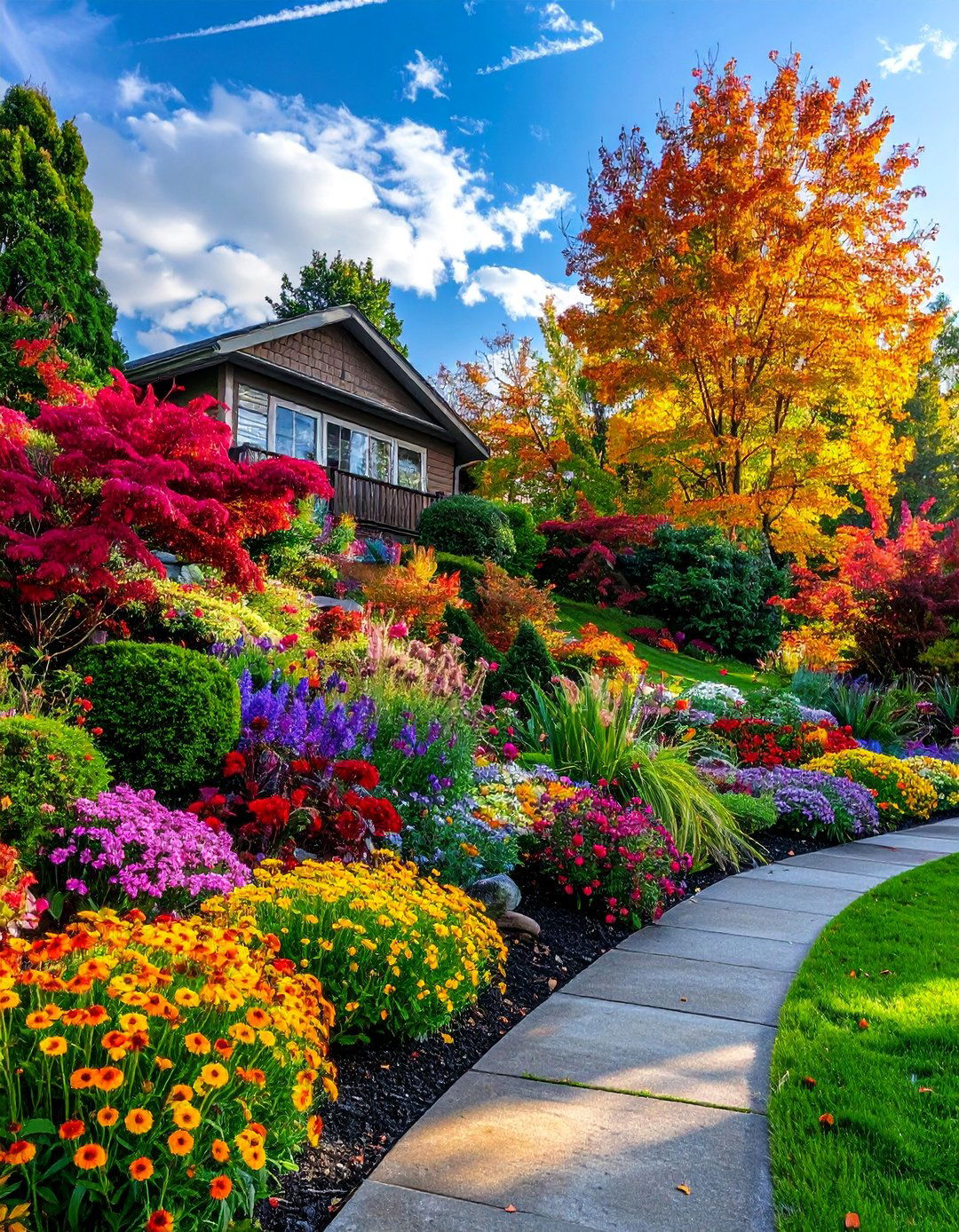 Seasonal Color Gardens - 25 Down Sloped Backyard Ideas for Unique Landscaping