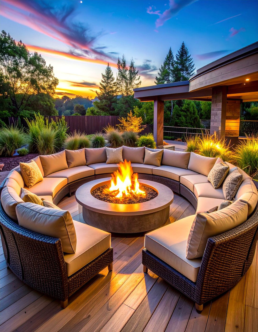 Sectional Fire Pit Seating - 20 Deck Seating Ideas for Outdoor Living Spaces