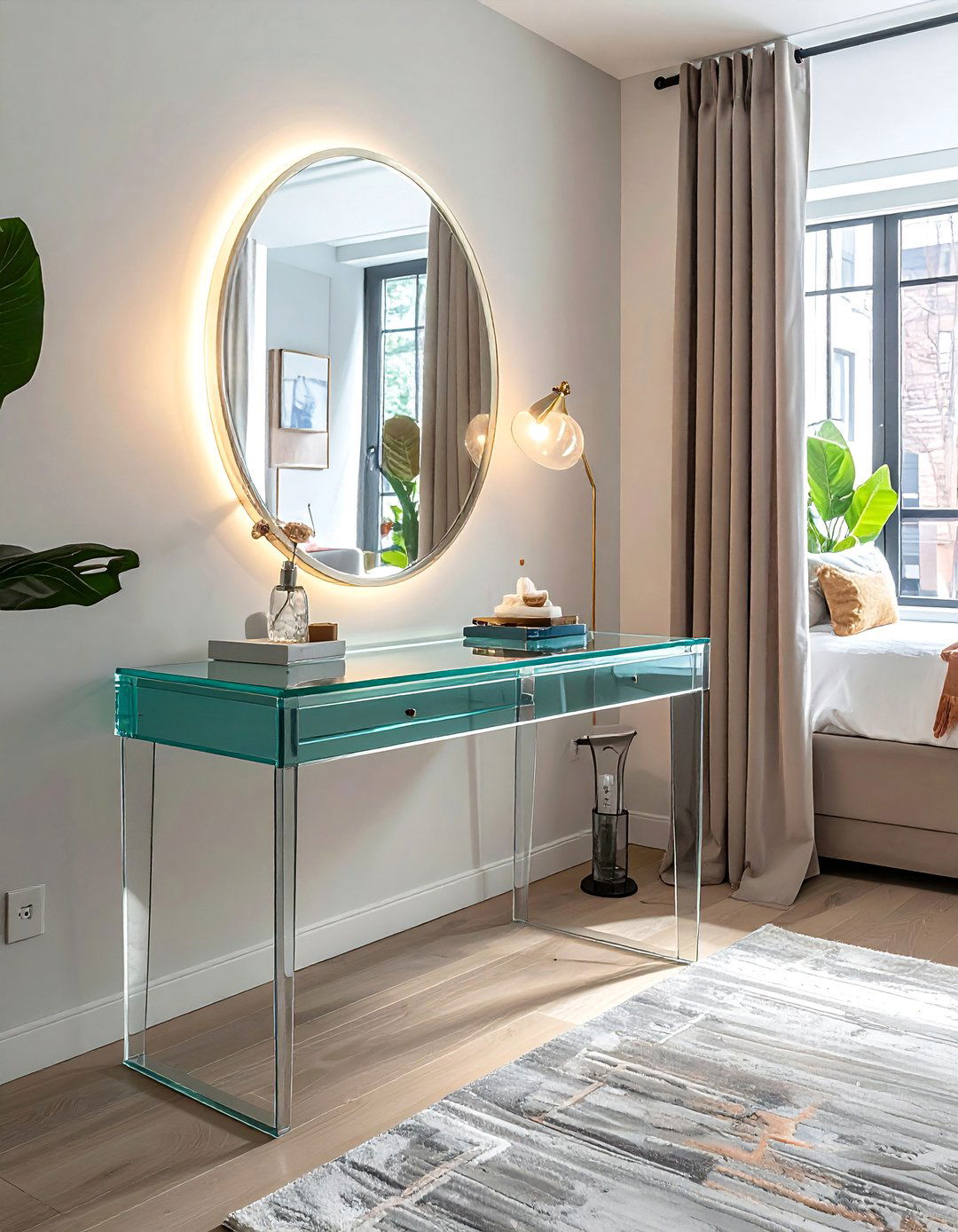 See Through Furniture for Visual Lightness - 40 Small Bedroom Ideas for Cozy and Functional Spaces