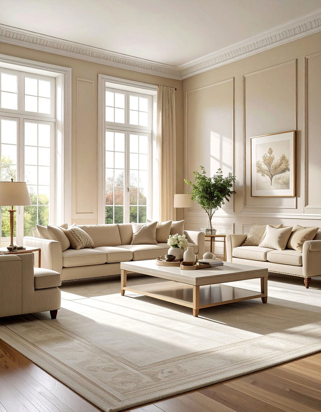Select a Neutral and Serene Color Palette - 25 Classic Traditional Living Room Design Ideas