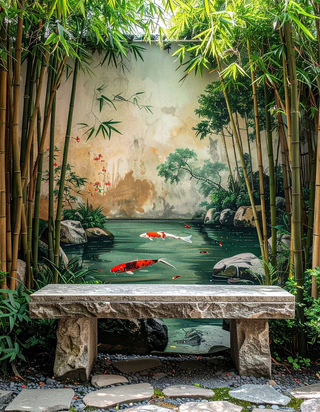 Serene Japanese Zen Garden Mural - 30 Garden Mural Ideas to Brighten Your Outdoor Space