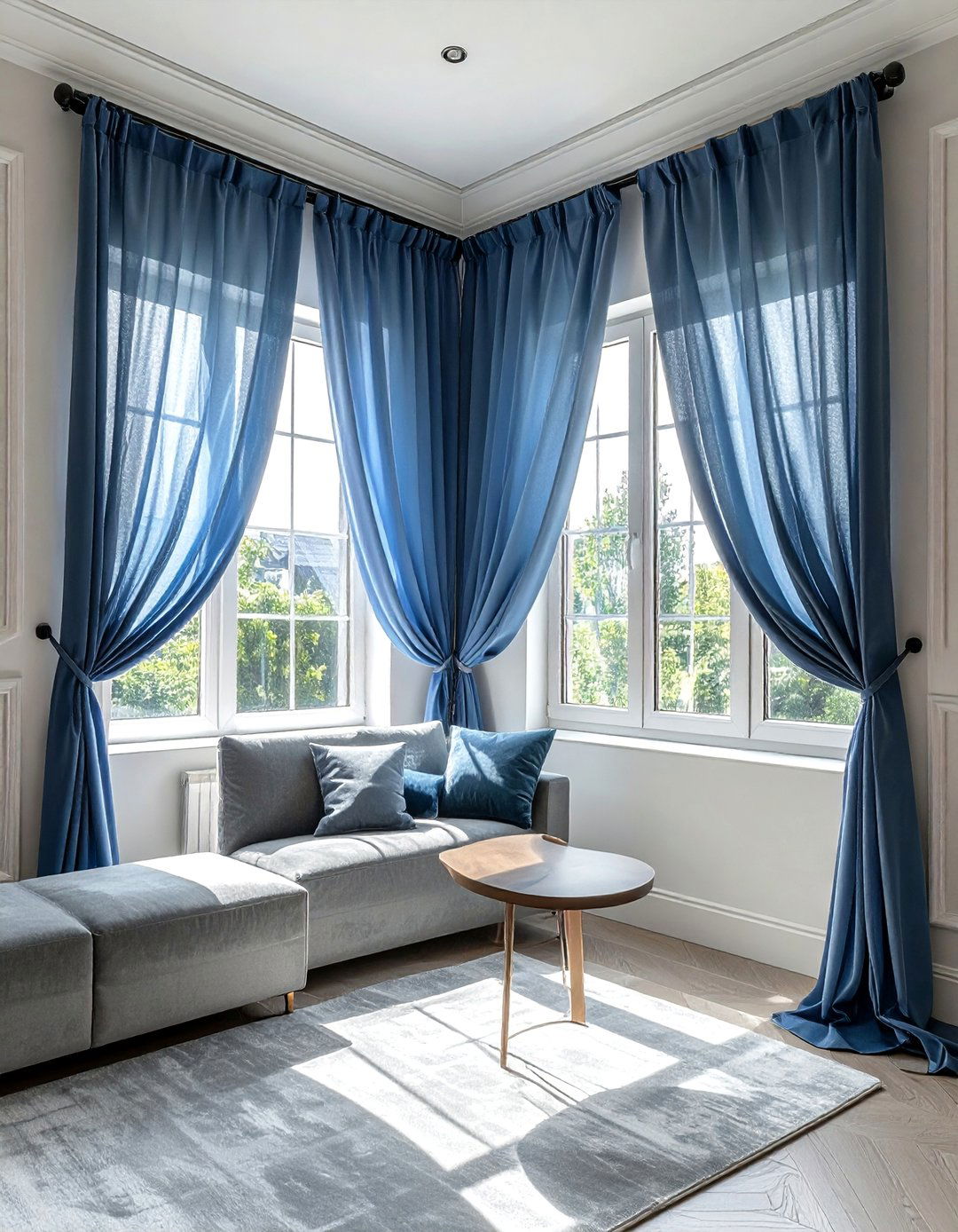 Sheer Curtain Corner Treatments - 30 Corner Window Ideas to Maximize Natural Light