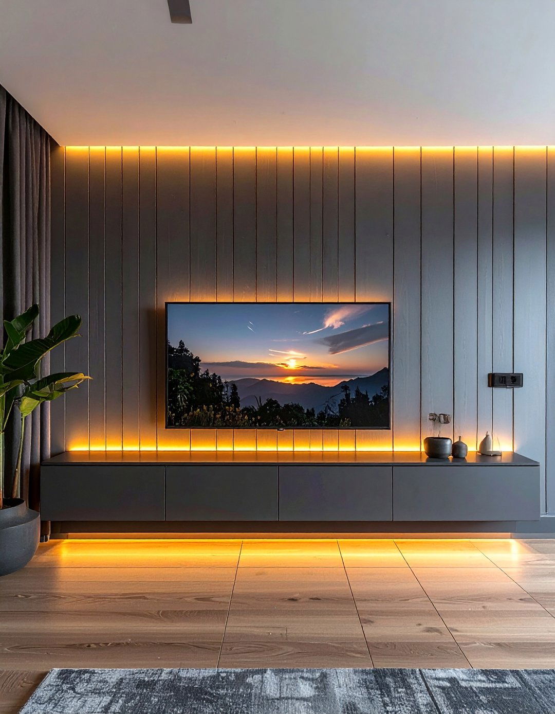 Shiplap Accent with Integrated Lighting - 40 Shiplap Accent Wall Ideas for Modern Home Decor