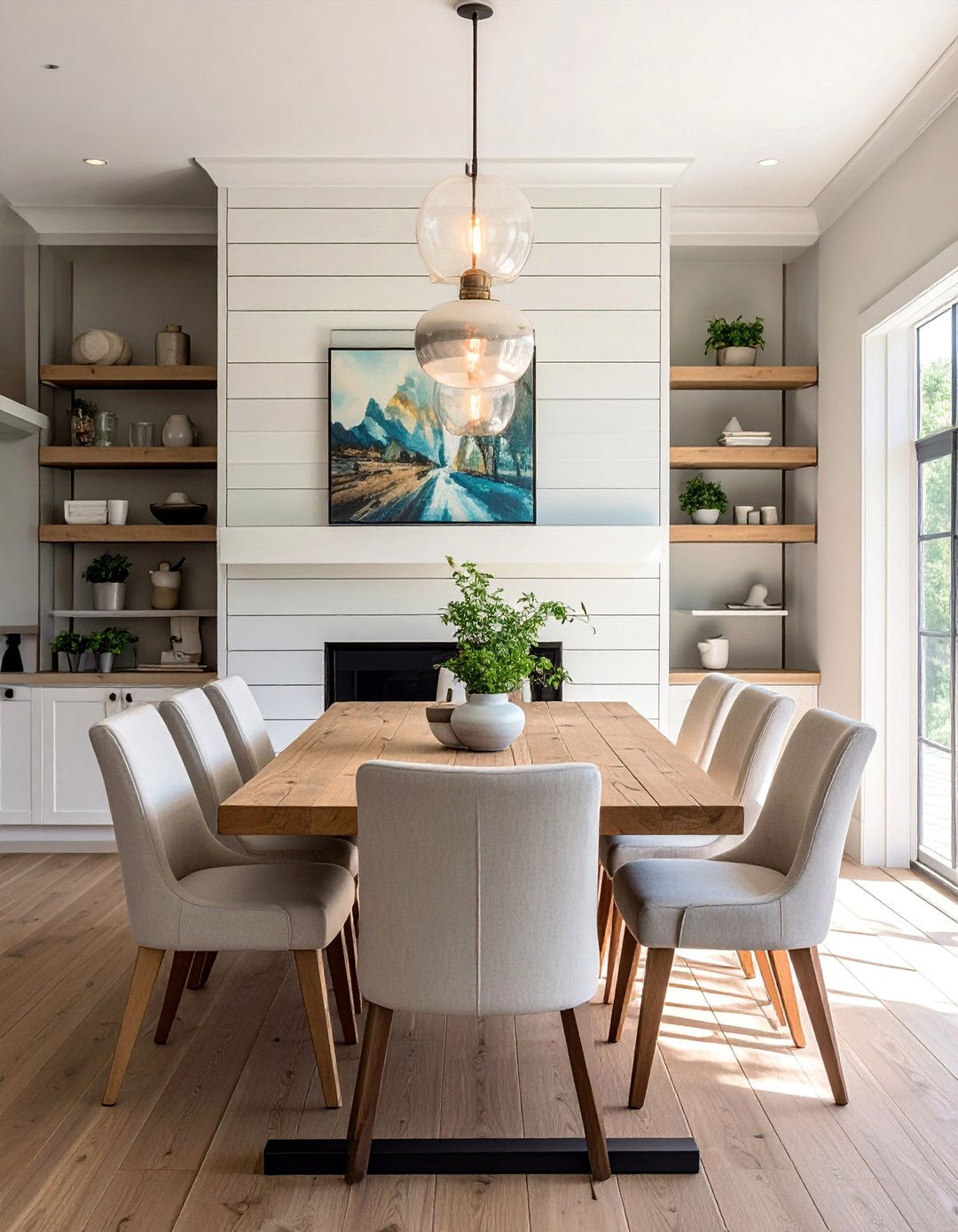 Shiplap Fireplace Dining Room Designs - 30 Dining Rooms With Fireplaces for Cozy Meals
