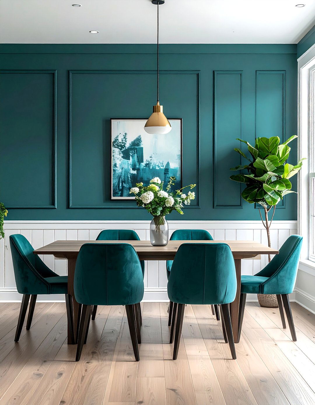 Shiplap Wainscoting in a Dining Room - 40 Shiplap Accent Wall Ideas for Modern Home Decor